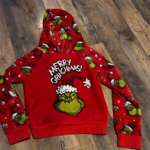 Merry Grinchmas Red Kids Hoodie